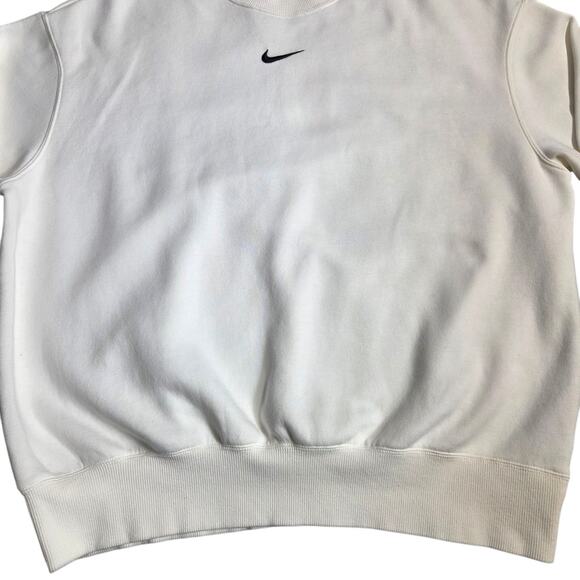 Nike Vtg 2000’s Oversized Center Swoosh Y2k Streetwear Sweatshirt White LARGE - Picture 4 of 7